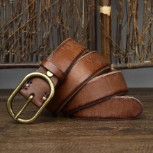 for Men Top full grain Leather Strap High Strap Vintage 3.7CM Men Belts Cowskin Leather Belts