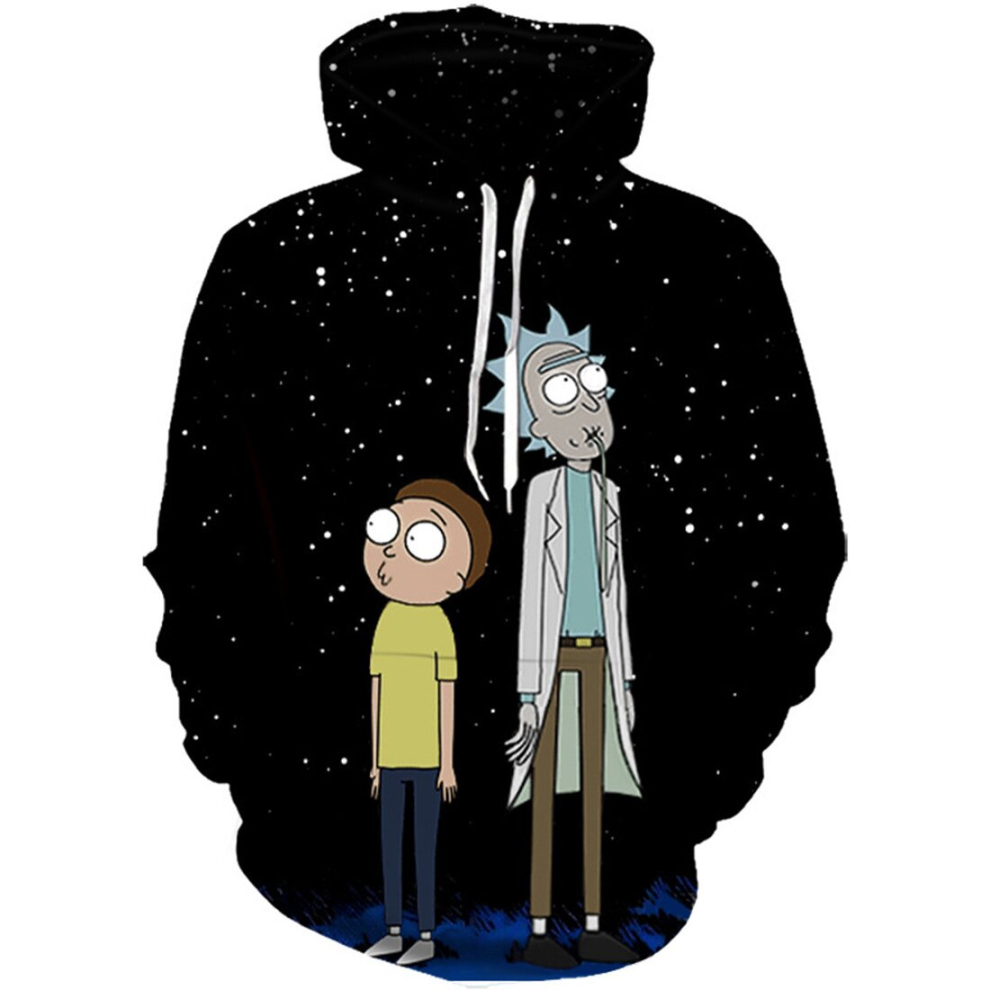 (A10, S) Rick and Morty Sweatshirt Printed Loose Hooded Couple's Dress