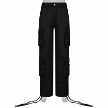 Women Cargo Pants Y2K High Waist with Multiple Pockets Straight Trousers Woman Summer Casual Pant
