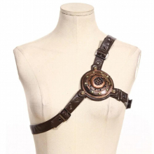 Goth Vintage Punk PU Leather Chest Strap Halloween Cosplay Costume Prop Medieval Retro Techwear Buckle Belt For Women