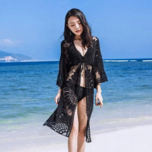 Lace embroidered cardigan sunscreen bathing suit female outside the long beach holiday coat