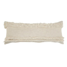 14 x 14 x 36 in. Cream Solid Color Zippered 100 Percent Cotton Throw Pillow - Set of 2