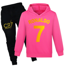 (rose, Suitable for height 160cm) Boys and Girls Spring and Autumn Sweatshirt + Casual Pants Set, Sports Suit