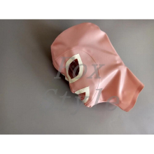 latex baby pink mask sexy hood for adult