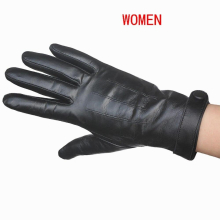 (23 24cm White-Velvet Lining L 5) Womens Gloves Leather Winter Warm Men Soft Female Velvet Lining Riveted Clasp High-quality Goatskin