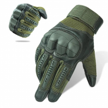 (ArmyGreen White-L) Motorcycle Sports Military Tactical Gloves Touch Screen Full Finger Cycling Gloves Airsoft Shooting Combat Work Gloves