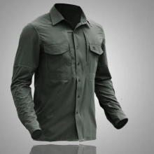 Military Tactical Shirts Men Outdoor Quick Dry Pocket Stretch Cargo Shirt Wear-resistant Training Camping Climbing Tops