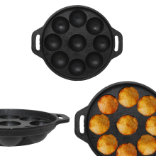 Cast Iron Appam Pan Pancake Aebleskiver Paniyaram Patra Takoyaki 21cm