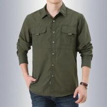 Mens Tactical Quick Dry Breathable Long Sleeve Work Hiking Fishing Shirts UV Protection Outdoor Mens Shirts