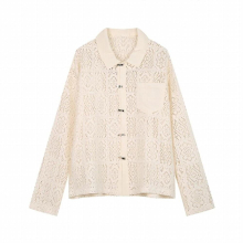 Mens Clothes Shirt Summer Loose Personalized Shoulder Pad Hollow Out Solid