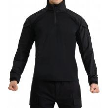 SOLDIER Mens Tactical Military Shirts 1/4 Zip Long Sleeve Combat Shirts Airsoft Paintball Uniforms with Pockets