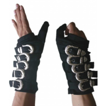 Retro MJ Michael Jackson Bad bandage Metal Buckle Alloy Punk Club Gloves For Fans