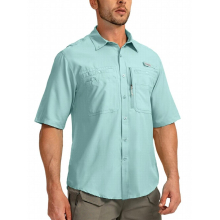 G Gradual Mens Lightweight Short Sleeve Shirt Quick Dry Stretch Shirt for Hiking Travel, UPF50