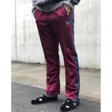 NEEDLES Track Zipper Jacket Butterfly Embroidery Purple Ribbon Striped AWGE Needles Jacket High Street Japan Style Coat
