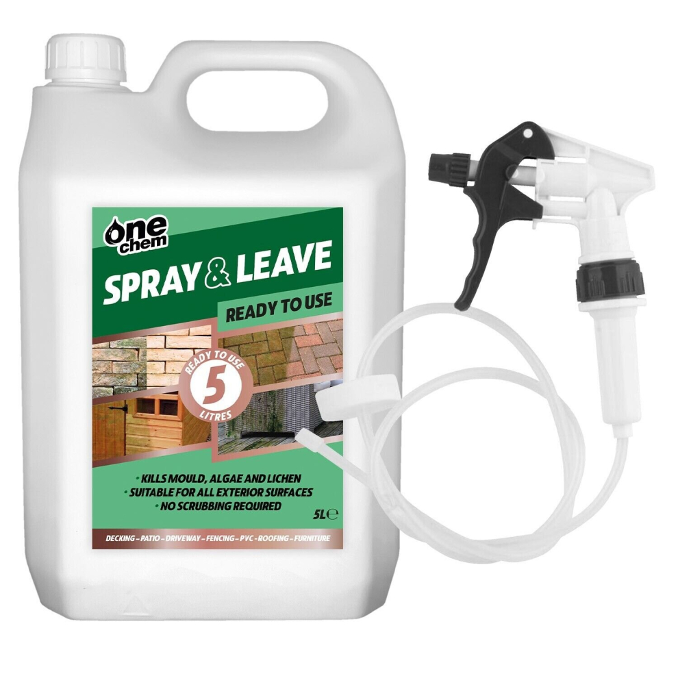 Spray and Leave 5L One Chem Ready to Use Kills Algae Mould Long Hose Trigger