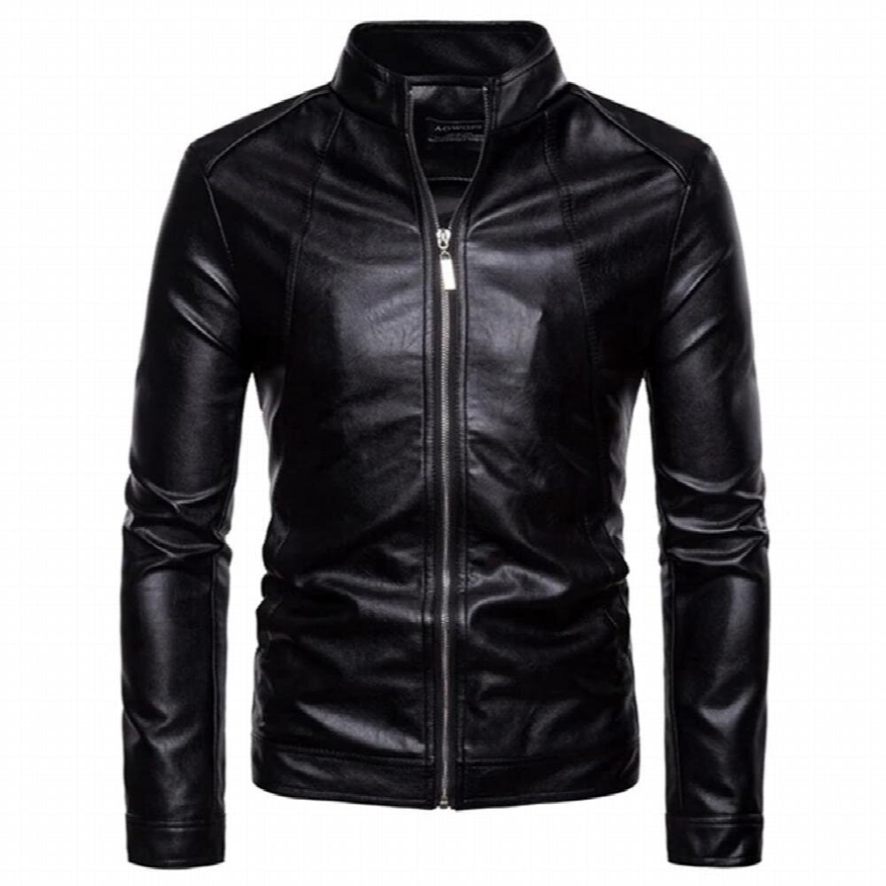 Men's Black Winter Motorcycle Pu Leather Jacket Fleece Military Casual Leahter Jacket Windbreaker Chaqueta Hombre