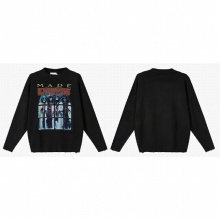 Mens Vintage Sweaters Printed Oversized Hip Hop Jumpers Harajuku Streetwear Y2K Sweater Man Knitted Pullovers