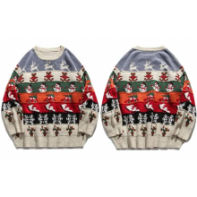 Ugly Christmas Elk Snowman Santa Jumpers Sweaters Casual Knitted Pullover Men and Women Crewneck Sweater Tops Couple Knitwear