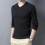 Mens sweater solid knitted pullover V-neck 100% wool spring high-end casual cashmere sweater 3