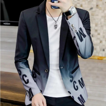 Mens Suit Jacket Gradient Letter Printing Business Boutique Mens Clothing Slimming Blazers Formal Wear