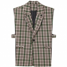 Men Streetwear Vintage Plaid Suit Vest Loose Casual Cityboy Waistcoat Sleeveless Blazer Jacket Man Vest Coat