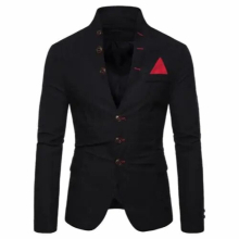 Dress Blazer Fits Autumn Social Spring Business Jacket Gentle Suit Wedding Men Male Men Casual Sl-im Blazer Jacket Solid