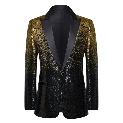HOO Mens Singer Stage Performance blazer Gradient Sequined blazers 1