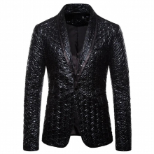 Glitter Suit Jacket Men Shawl Collar One Button Blazer Jacket Mens Party Wedding Groom Prom Dress Blazers