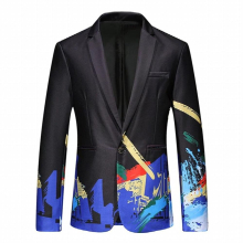 Men Suits Formal Slim Fit Jacket Print Party Prom Singer Costume Homme Mens Coat Business Wedding Blazers