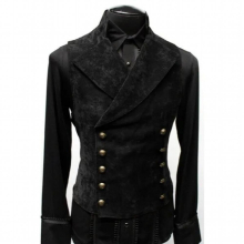 Mens Suede Vest Stand Lapel Double Breasted Brown Solid Slim Fit For Formal Casual Outdoor Male Vest Clothing