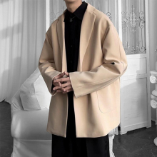 Classic Khaki Japan Style MenS Casual Blazers Autumn Spring Loose Long Suit 5XL s830