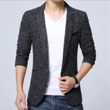 Mens Business Casual Slim Fit Blazer for Men Grey Navy Dress Suit Jacket Spring Autumn Formal Coat Outwear Plus Size