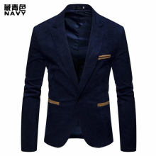 Mens suit Corduroy Casual Suit High Splicing Jacket Mens Suit Small Blazer Men