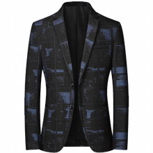 Blazer Mens Formal Printted Jackekt Casual Suit Blazers Slim Fit Business Outwear Single Breasted Formal Coats