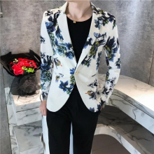 Mens Floral Blazer Male Terno Masculino Slim Fit Autumn Stylish Blazers For Men Blazers Para Hombre One Button Suit Jacket