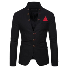 Mens Suits Spring Autumn Multi-Button Decoration Male Suits Casual Stand-Up Collar Suits For Men