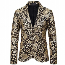men suit jacket Paisley Mix Bronzing Stage Costume Style Mens Blazer Mens suit big cashew gilt print blazer