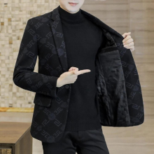 4XL Business office slim plus plush plus thick and comfortable winter small business suit handsome and suit
