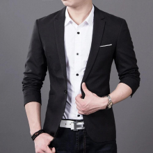 High Men Suit Slim Fit Blazers Coat Jackets Shirt Stylish Cotton Solid M-XXXL