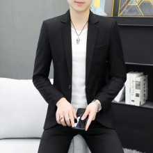 Mens small suit coat pure version slim handsome leisure single suit spring and autumn versatile