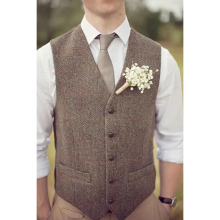Groom Wear Vests Farm Wedding England Style Vests Slim Fit Mens Suit Vest Prom Wedding Waistcoat Plus Size