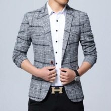 Mens Blazers Slim Fit Suits for Men Business Formal Blazer Mens Wedding Suit Jackets Male Plaid Mens Blazer Jacket