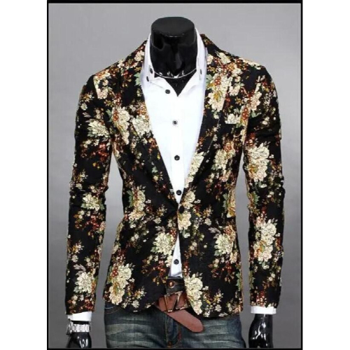mens floral blazer jacket men arrival