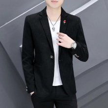 Mens casual blazer jacket sense business mens suit jacket single solid small suit S-3XL