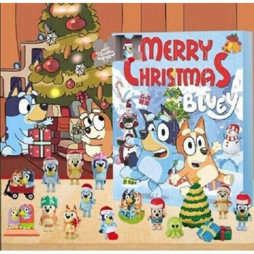 (A) Christmas Bluey Advent Calendar Contains 24 Gifts Christmas