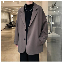 British-style Blazers Men Leisure Loose Suit Jackets Male Retro Daily Ins Streetwear All-match Suit-tops