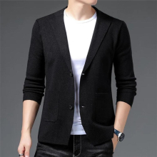 Top Casual Plain Slim Fit Night Knitted Blazer Suite Jacket Mens Clothing