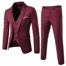 Pockets Men Suit Style Suit Formal Pants Cuff Blazer Attractive Buttons