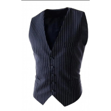 Mens Autumn Casual Striped Single-Breasted Five-Button Vest Mens Slim