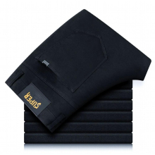 Autumn Men Pants Casual Mid Straight Loose Heavyweight Pants Solid Business Full Length Trousers